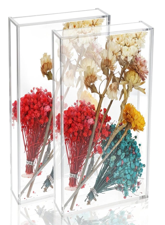 Pafeooui 2 Pack Acrylic Shadow Box Display Cases - 7” x 5” x 1.4” Clear DIY Photo Frame for Wedding, Valentine’s Day, Dried Flowers, Memories, and Collectibles (2 Pack, No Assembly Needed) - Image 1